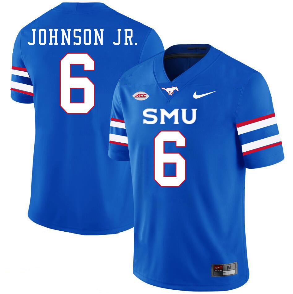 SMU Mustangs #6 Chris Johnson Jr. Jersey College Football Uniforms-Royal